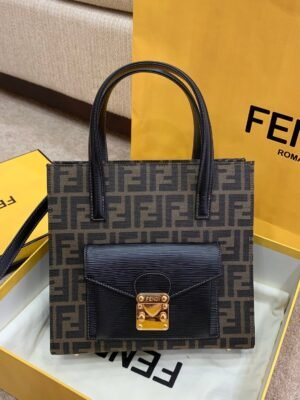 FI Vintage Handle Bag 26cm Brown