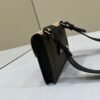 FI Baguette Pouch Brown fabric Black Pouch For Woman 16cm/6in