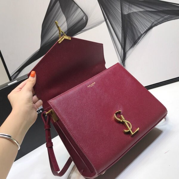 YSSL Cassandra Medium Top Handle Bag In Grain Burgundy For Women 9.6in/24.5cm YSL ?578000BOW0W6475