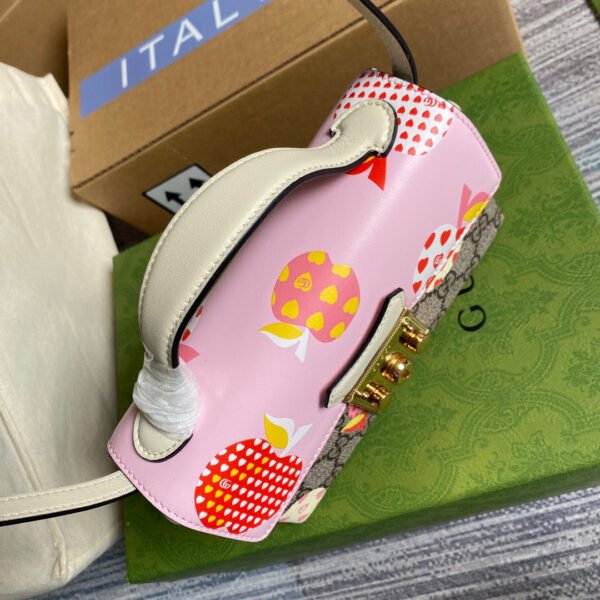 gg Padlock Strawberry Mini Bag Beige For Women, Women’s Bags 7in/18cm gg