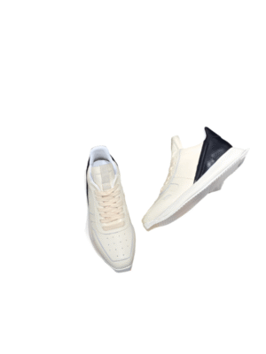 Rick Owens Cream and Black Low-Top Sneakers