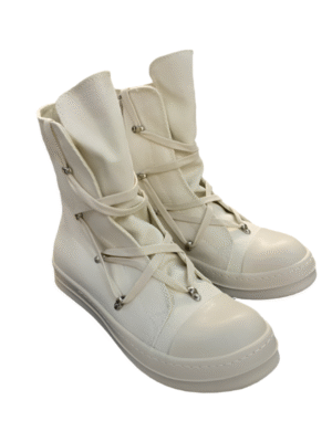 Rick Owens High-Top Canvas Boots - Cream