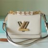 LV Twist MM Epi White For Women, Women¡¯s Bags, Shoulder And Crossbody Bags 9.1in/23cm LV