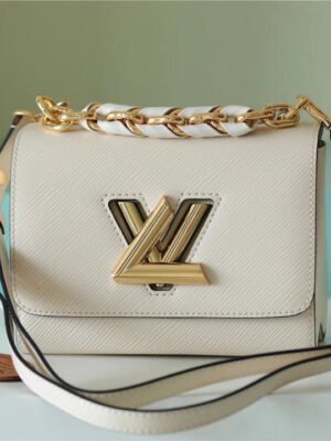 LV Twist MM Epi White For Women, Women¡¯s Bags, Shoulder And Crossbody Bags 9.1in/23cm LV