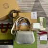 gg Bamboo 1947 Medium Top Handle Bag Silver For Women, Women’s Bags 10.2in/26cm gg