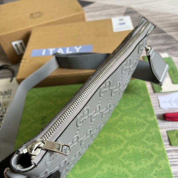 gg Embossed Medium Messenger Bag?Grey gg Embossed For Men 12in/31cm gg?
