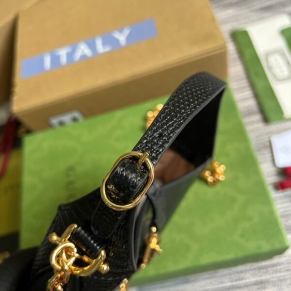 gg Jackie 1961 Lizard Mini Bag Black For Women, Women’s Bags 7.5in/19cm gg ?675799 LUZ0G 1000