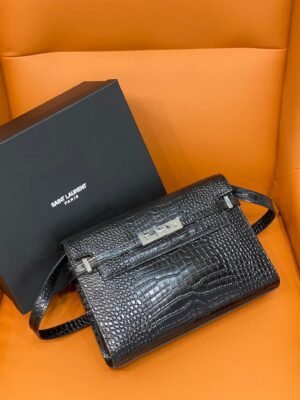 YSSL Manhattan Small Shoulder Bag Black For Women 11.4in/29cm YSL 579271DND0J1000