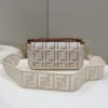 FI Baguette White with Embroidery Medium Bag For Woman 28cm/11in