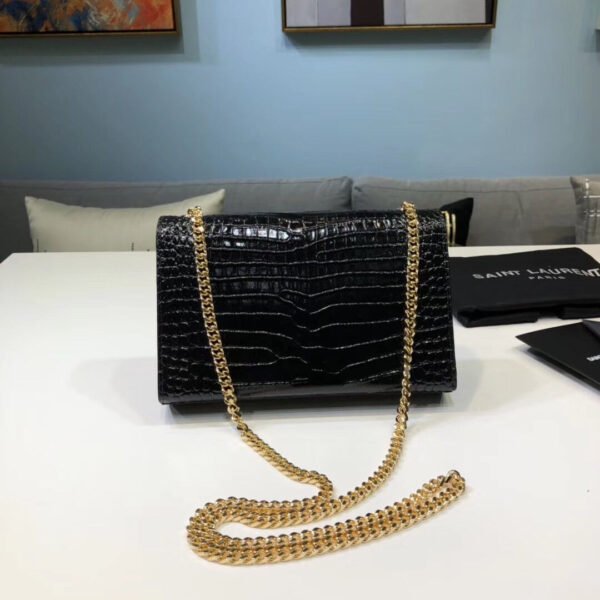 6f73feac YSSL Kate Small Chain Bag With Tassel In Embossed Black For Women 7.8in/20cm YSL 474366DND0J1000