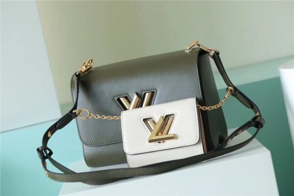 6fe0bb74 LV Twist MM Bag, Shoulder and Cross Body Bags For Women Kaki / Quartz White 9.1in/23cm LV M59884