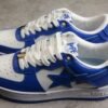 BAPE STA Low-Top Blue and White Patent Leather Sneakers