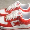 BAPE STA Low-Top Sneakers in Red and White