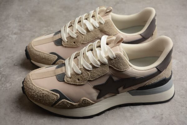 7._7_860db62b-097e-482a-bbfa-01f61201866d BAPE STA Runner Sneakers in Beige and Brown