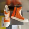 Rick Owens Orange High-Top Sneakers