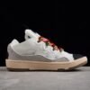 White Low Top Sneakers with Multicolor Laces