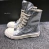 Rick Owens Metallic High-Top Sneakers