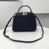 FI Peekaboo Mini Navy Blue Braided Bag For Woman 18cm/7in