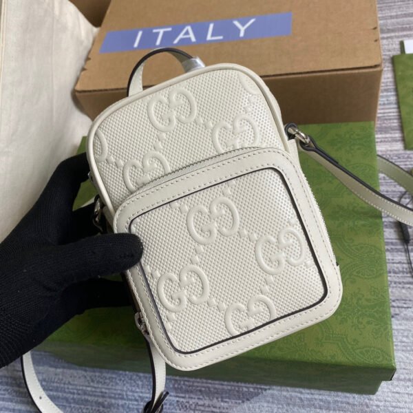 gg Embossed Mini Bag White gg Embossed For Men 6.7in/17cm gg?