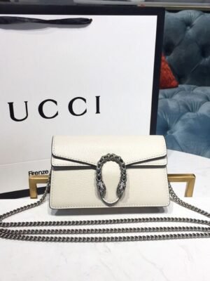gg Dionysus Super Mini Bag White Metal-Free Tanned For Women 6.5in/16.5cm gg 476432 CAOGM 9174