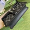 gg Dionysus Small gg Shoulder Bag Black And Ivory gg Denim Jacquard For Women 10in/25cm 499623