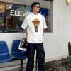 Balenciaga White T-Shirt with Graphic Design
