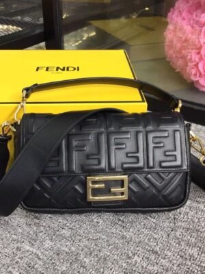 FI Baguette Nappa Black For Women, Women¡¯s Handbags, Shoulder And Crossbody Bags 10.6in/27cm FF 8BR600A72VF15ZW