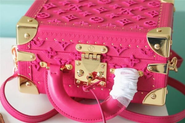 LV Valisette Tresor Monogram Empreinte Pink For Women, Women¡¯s Bags, Shoulder And Crossbody Bags 9.4in/24cm LV