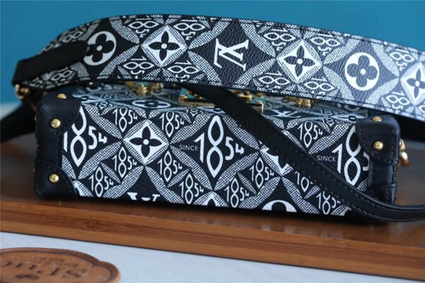 76afe717 LV Petite Malle Jacquard Since 1854 Black For Women, Women¡¯s Handbags, Shoulder Bags And Crossbody Bags 7.5in/19cm LV