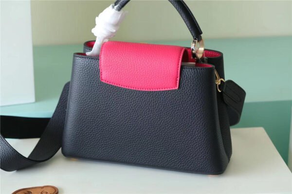 76e23761 LV Capucines BB Taurillon Black/ Rose Berlingot For Women, Women’s Bags, Shoulder And Crossbody Bags 10.6in/27cm LV