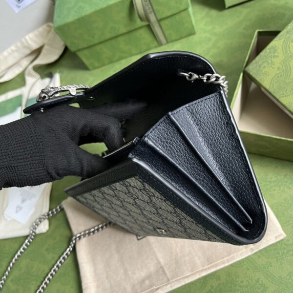 gg Dionysus gg Chain Wallet Beige And Blue Supreme Canvas For Women 8in/20cm 401231 K9GSN 4075