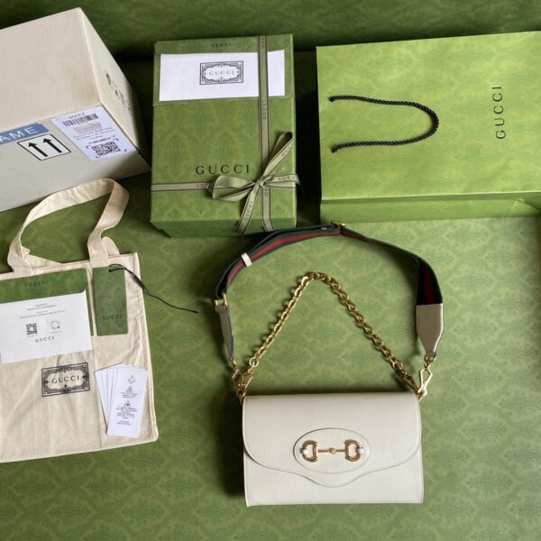 gg Horsebit 1955 Small Bag White For Women 10.2in/26cm gg ?677286 18YSX 9068