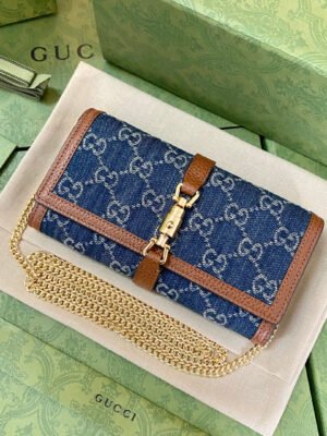 gg Jackie 1961 Chain Long Wallets For Women, Women’s Wallets 19cm/7.5in gg