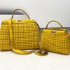 FI Peekaboo Mini Yellow Braided Bag For Woman 18cm/7in