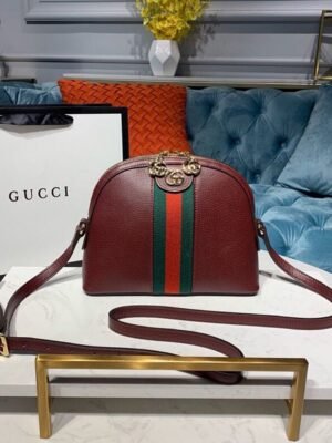 gg Ophidia gg Small Shoulder Bag  Burgundy For Women 9in/24cm gg 499621