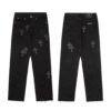 CHROME HEARTS BLACK CROSS PATCH JEANS BLACK