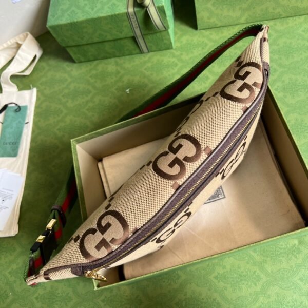 gg Jumbo gg Belt Bag Camel And Ebony Jumbo gg Canvas For Women? 15.3in/39cm gg 696031 UKMDG 2570