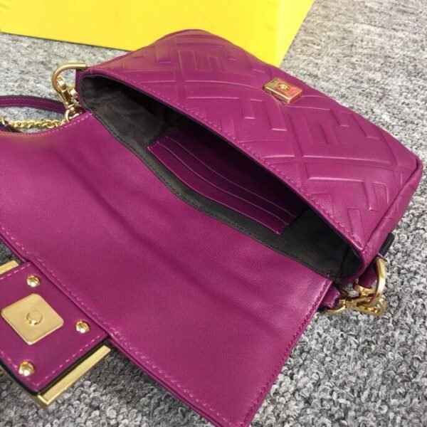 FI Baguette Nappa Purple For Women, Handbags, Shoulder And Crossbody Bags 7.4in/19cm FF 8BS017