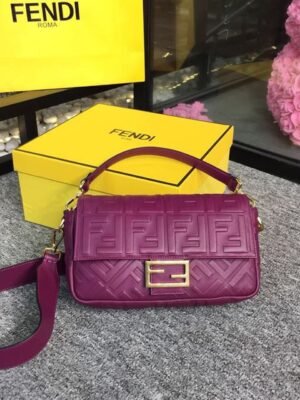 FI Baguette Nappa Purple For Women, Handbags, Shoulder And Crossbody Bags 10.6in/27cm FF 8BR600