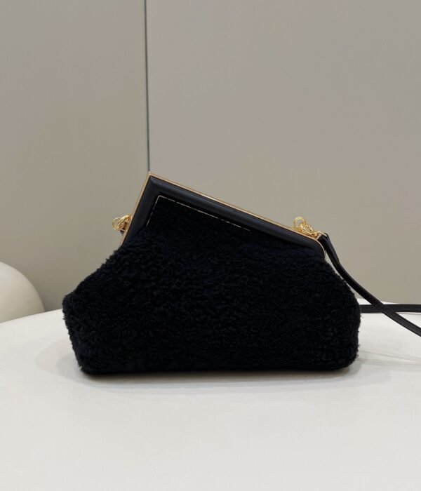 FI First Small Black Mink Bag For Woman 26cm/10in