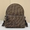 FI Backpack In Brown FF Vertigo Fabric Bag For Woman 30cm/12in