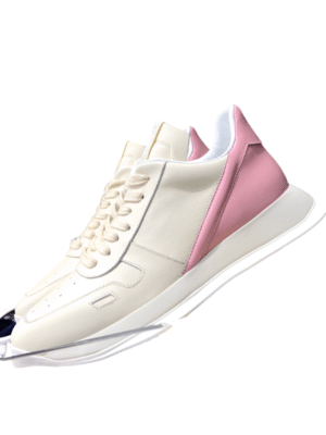 Rick Owens Cream and Pink Low-Top Sneakers