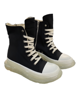 Rick Owens High-Top Canvas Boots - Black with Translucent Sole