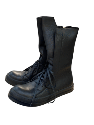 High-Top Leather Lace-Up Boots
