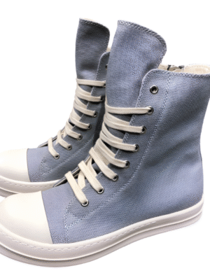 High-Top Grey Canvas Sneakers