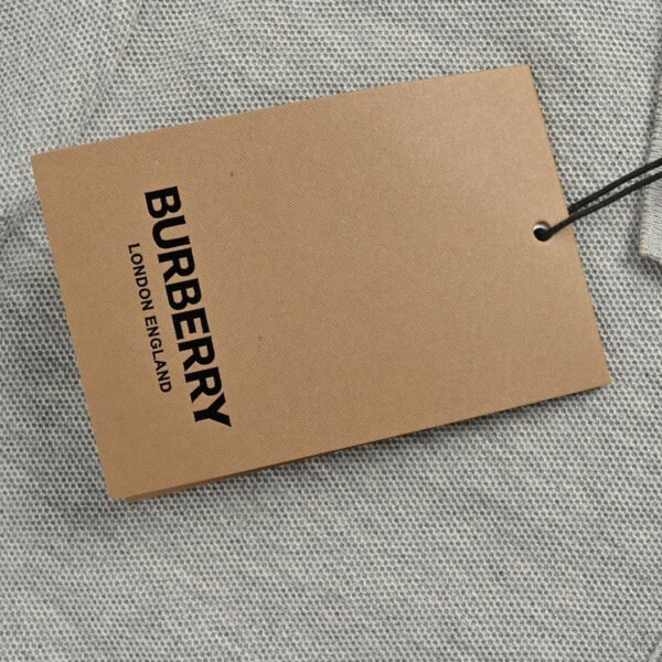 Burberry Striped Collar Polo Shirt in Grey