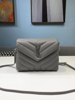 YSSL Loulou Mini Shoulder Bag Grey For Women 7in/18cm YSL