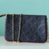 LV Double Zip Pochette Monogram Empreinte Black/Red For Women,  Shoulder and Crossbody Bags 7.9in/20cm LV