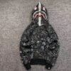 BAPE SPACE CAMO DOUBLE SHARK FULL ZIP HOODIE BLACK