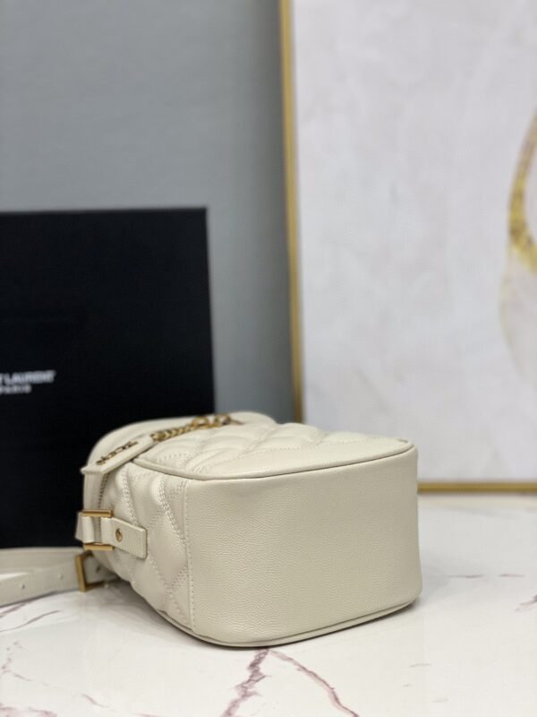 7c1a1530 YSSL Vanity Bag In Carr¨¦-Quilted Grain De Poudre White For Women 6.4in/16.5cm YSL 649779DME279207